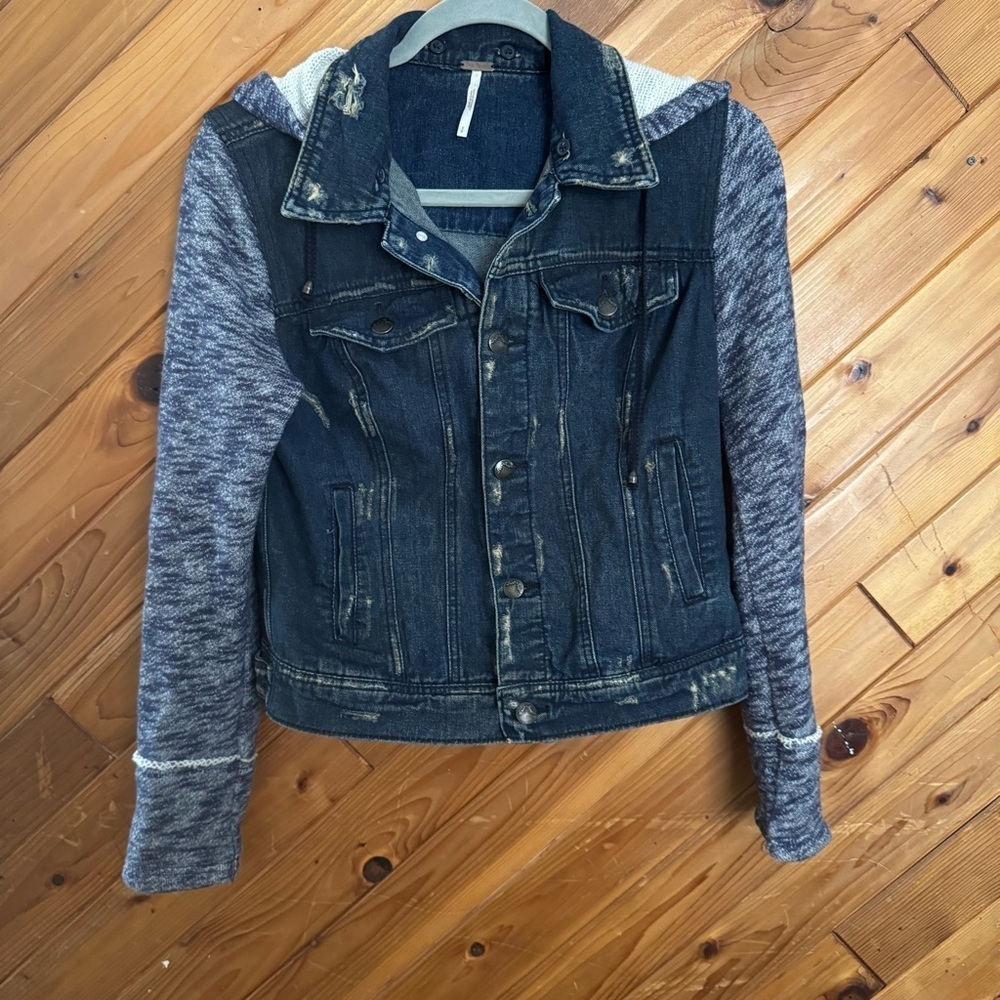 Free People Distressed Denim Jacket - Picture 2 of 5